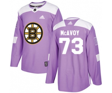 Adidas Bruins #73 Charlie McAvoy Purple Authentic Fights Cancer Stitched NHL Jersey