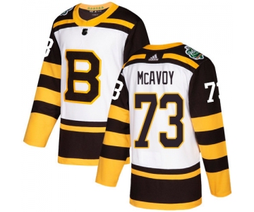 Adidas Bruins #73 Charlie McAvoy White Authentic 2019 Winter Classic Stitched NHL Jersey