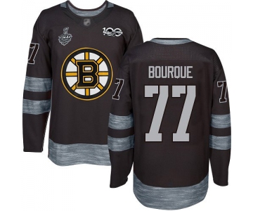 Men's Boston Bruins #77 Ray Bourque Black 1917-2017 100th Anniversary 2019 Stanley Cup Final Bound Stitched Hockey Jersey