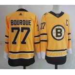 Men's Boston Bruins #77 Ray Bourque Yellow Adidas 2020-21 Stitched NHL Jersey