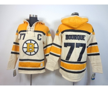 Old Time Hockey Boston Bruins #77 Ray Bourque Cream Hoodie