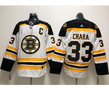 Adidas Boston Bruins #33 Zdeno Chara White Road Authentic Stitched NHL Jersey