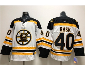 Adidas Boston Bruins #40 Tuukka Rask White Road Authentic Stitched NHL Jersey