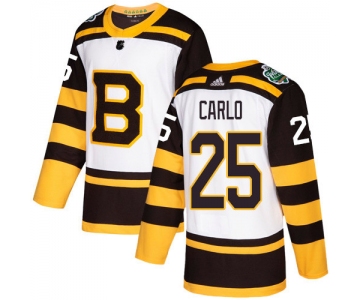 Adidas Bruins #25 Brandon Carlo White Authentic 2019 Winter Classic Stitched NHL Jersey
