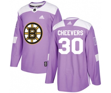 Adidas Bruins #30 Gerry Cheevers Purple Authentic Fights Cancer Stitched NHL Jersey