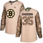 Adidas Bruins #35 Anton Khudobin Camo Authentic 2017 Veterans Day Stitched NHL Jersey