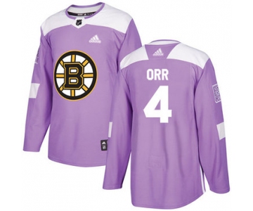 Adidas Bruins #4 Bobby Orr Purple Authentic Fights Cancer Stitched NHL Jersey