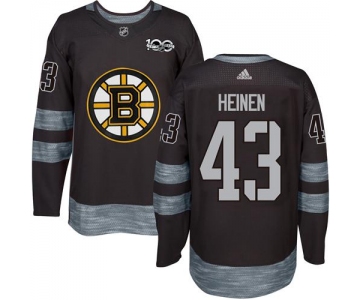 Adidas Bruins #43 Danton Heinen Black 1917-2017 100th Anniversary Stitched NHL Jersey