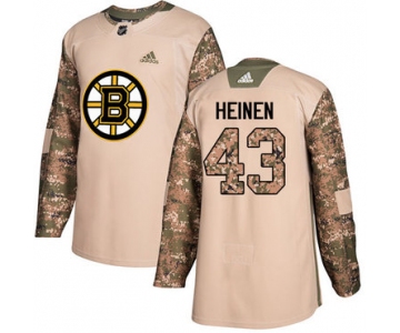 Adidas Bruins #43 Danton Heinen Camo Authentic 2017 Veterans Day Stitched NHL Jersey