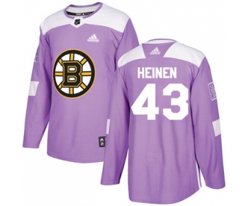 Adidas Bruins #43 Danton Heinen Purple Authentic Fights Cancer Stitched NHL Jersey