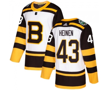 Adidas Bruins #43 Danton Heinen White Authentic 2019 Winter Classic Stitched NHL Jersey