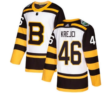 Adidas Bruins #46 David Krejci White Authentic 2019 Winter Classic Stitched NHL Jersey