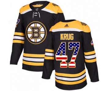 Adidas Bruins #47 Torey Krug Black Home Authentic USA Flag Stitched NHL Jersey