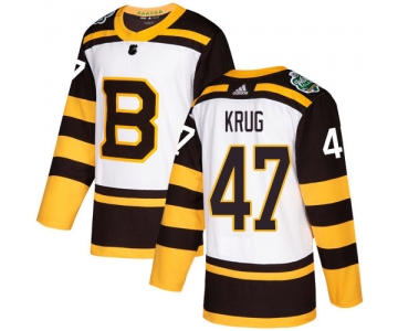 Adidas Bruins #47 Torey Krug White Authentic 2019 Winter Classic Stitched NHL Jersey