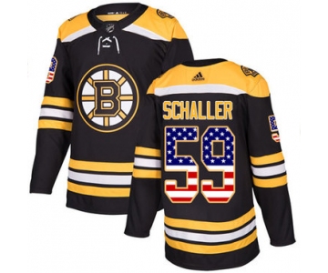 Adidas Bruins #59 Tim Schaller Black Home Authentic USA Flag Stitched NHL Jersey