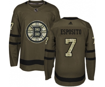 Adidas Bruins #7 Phil Esposito Green Salute to Service Stitched NHL Jersey