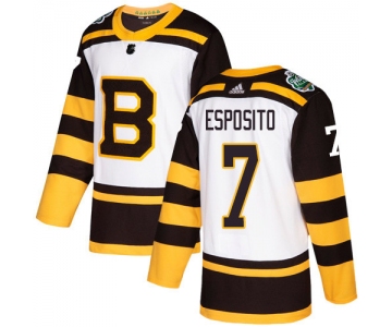 Adidas Bruins #7 Phil Esposito White Authentic 2019 Winter Classic Stitched NHL Jersey