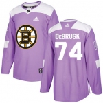 Adidas Bruins #74 Jake DeBrusk Purple Authentic Fights Cancer Stitched NHL Jersey