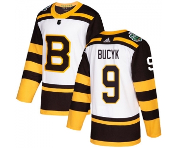Adidas Bruins #9 Johnny Bucyk White Authentic 2019 Winter Classic Stitched NHL Jersey