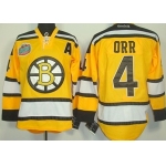 Boston Bruins #4 Bobby Orr Yellow Jersey