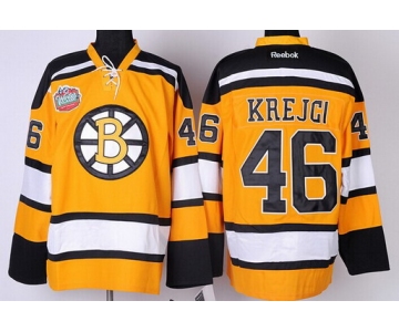 Boston Bruins #46 David Krejci Yellow Jersey