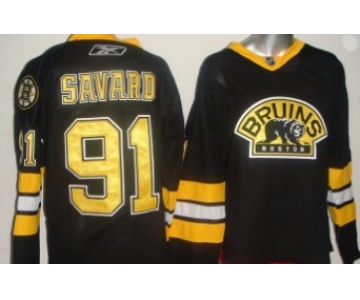 Boston Bruins #91 Marc Savard Black Third Jersey