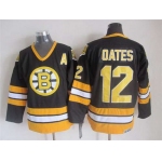 Men's Boston Bruins #12 Adam Oates 1981-82 Black CCM Vintage Throwback Jersey