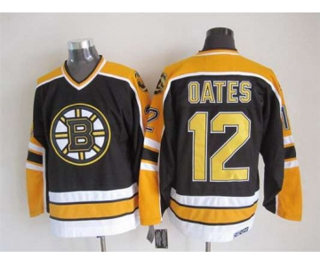 Men's Boston Bruins #12 Adam Oates 1996-97 Black CCM Vintage Throwback Jersey