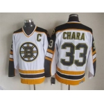 Men's Boston Bruins #33 Zdeno Chara 1996-97 White CCM Vintage Throwback Jersey
