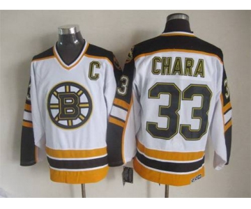Men's Boston Bruins #33 Zdeno Chara 1996-97 White CCM Vintage Throwback Jersey