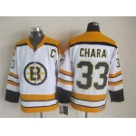 Men's Boston Bruins #33 Zdeno Chara 2007-08 White CCM Vintage Throwback Jersey
