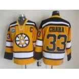 Men's Boston Bruins #33 Zdeno Chara 2009-10 Yellow CCM Vintage Throwback Jersey