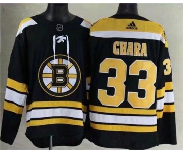 Men's Boston Bruins #33 Zdeno Chara Black 2017-2018 adidas Hockey Stitched NHL Jersey