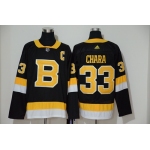 Men's Boston Bruins #33 Zdeno Chara Black Throwback Authentic Stitched Hockey Jersey