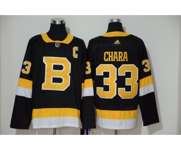 Men's Boston Bruins #33 Zdeno Chara Black Throwback Authentic Stitched Hockey Jersey