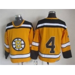 Men's Boston Bruins #4 Bobby Orr 1959-60 Yellow CCM Vintage Throwback Jersey