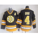 Men's Boston Bruins #4 Bobby Orr 1981-82 Black CCM Vintage Throwback Jersey