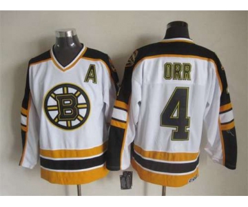Men's Boston Bruins #4 Bobby Orr 1996-97 White CCM Vintage Throwback Jersey