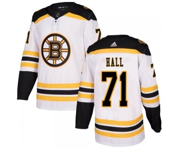 Men's Boston Bruins #71 Taylor Hall Adidas Authentic Away White Jersey