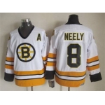Men's Boston Bruins #8 Cam Neely 1981-82 White CCM Vintage Throwback Jersey