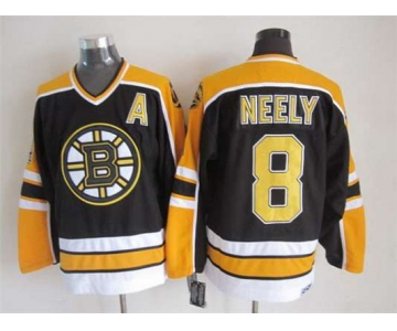 Men's Boston Bruins #8 Cam Neely 1996-97 Black CCM Vintage Throwback Jersey