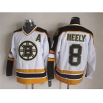 Men's Boston Bruins #8 Cam Neely 1996-97 White CCM Vintage Throwback Jersey