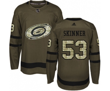 Adidas Hurricanes #53 Jeff Skinner Green Salute to Service Stitched Youth NHL Jersey