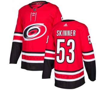 Adidas Hurricanes #53 Jeff Skinner Red Home Authentic Stitched Youth NHL Jersey