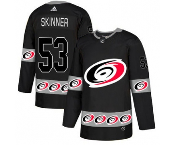 Men's Carolina Hurricanes #53 Jeff Skinner Black Team Logos Fashion Adidas Jersey