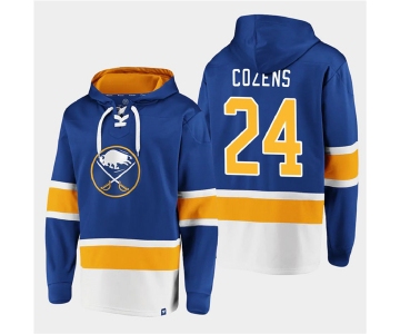 Men's Buffalo Sabres #24 Dylan Cozens Royal Ageless Must-Have Lace-Up Pullover Hoodie