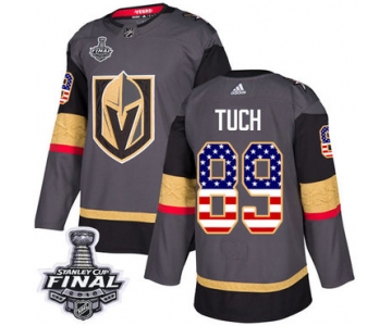 Adidas Golden Knights #89 Alex Tuch Grey Home Authentic USA Flag 2018 Stanley Cup Final Stitched NHL Jersey