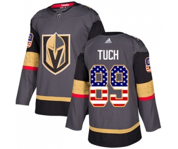 Adidas Golden Knights #89 Alex Tuch Grey Home Authentic USA Flag Stitched NHL Jersey