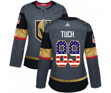 Adidas Vegas Golden Knights #89 Alex Tuch Grey Home Authentic USA Flag Women's Stitched NHL Jersey