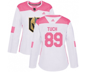 Adidas Vegas Golden Knights #89 Alex Tuch White Pink Authentic Fashion Women's Stitched NHL Jersey